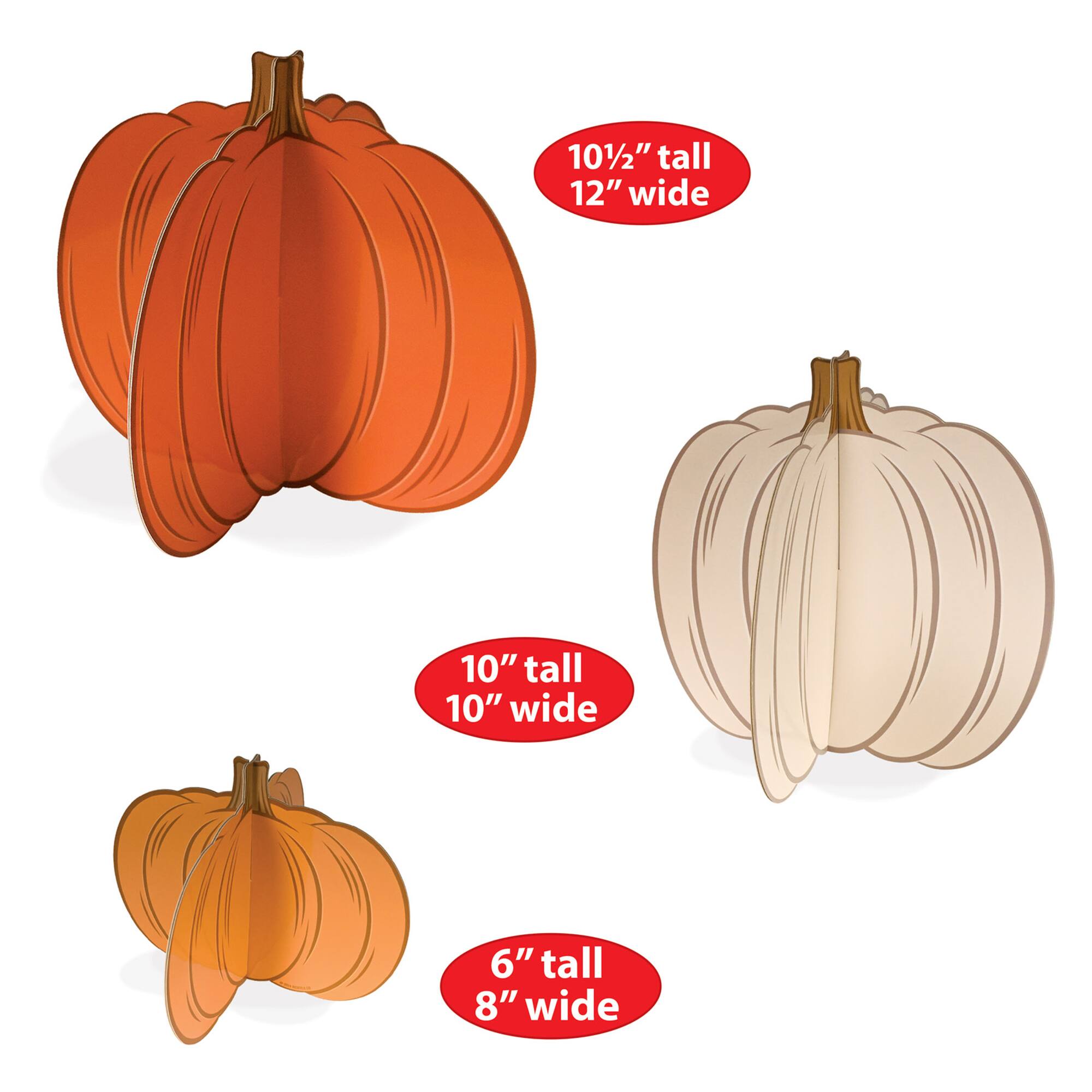 Beistle 3D Pumpkin Centerpieces, 3ct.
